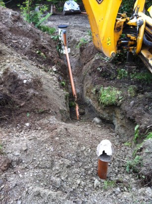 Septic tank buried